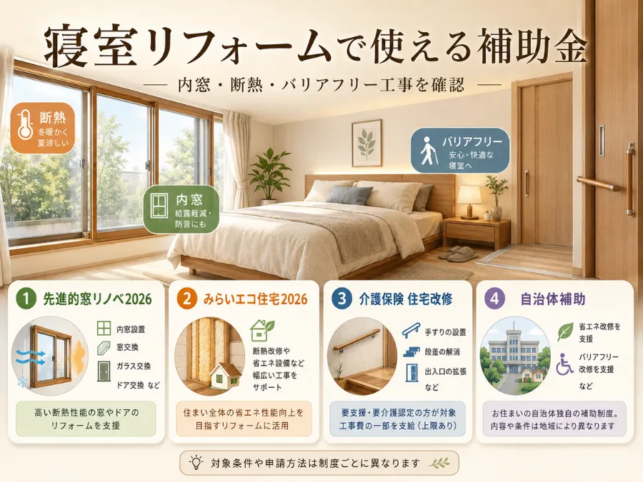 寝室リフォームで使える補助金