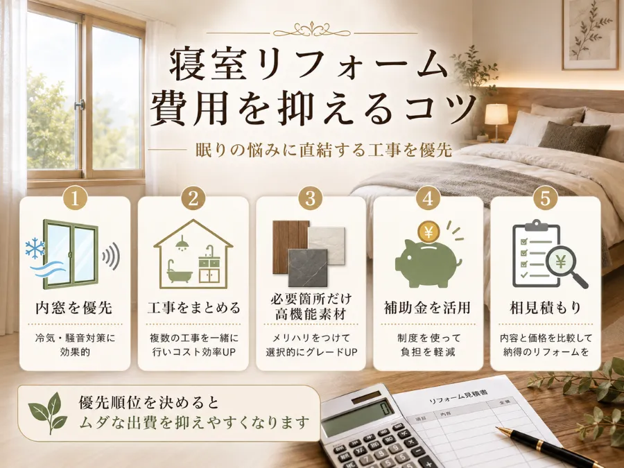 寝室リフォームの費用を抑えるコツ