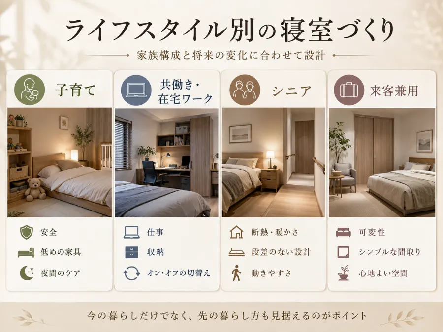 年代・ライフスタイル別の寝室づくり