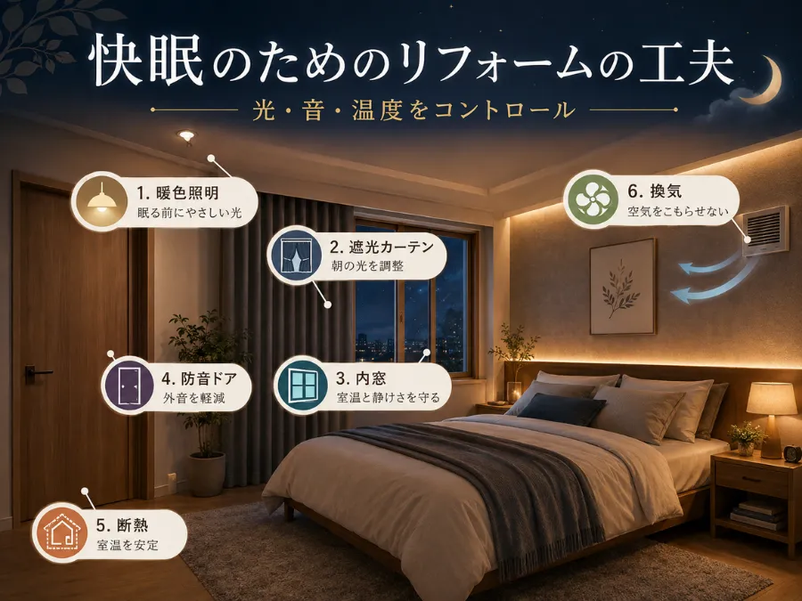 快眠のための寝室リフォームの工夫