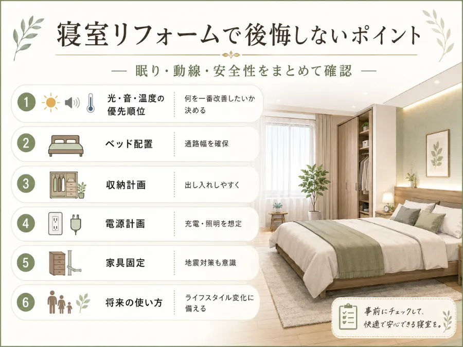 寝室リフォームで後悔しないポイント