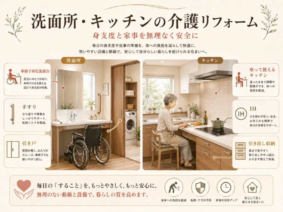 洗面所・キッチンの介護リフォーム