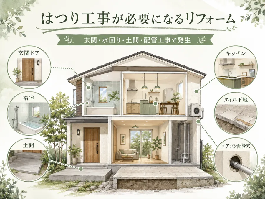 はつり工事が必要になるリフォーム