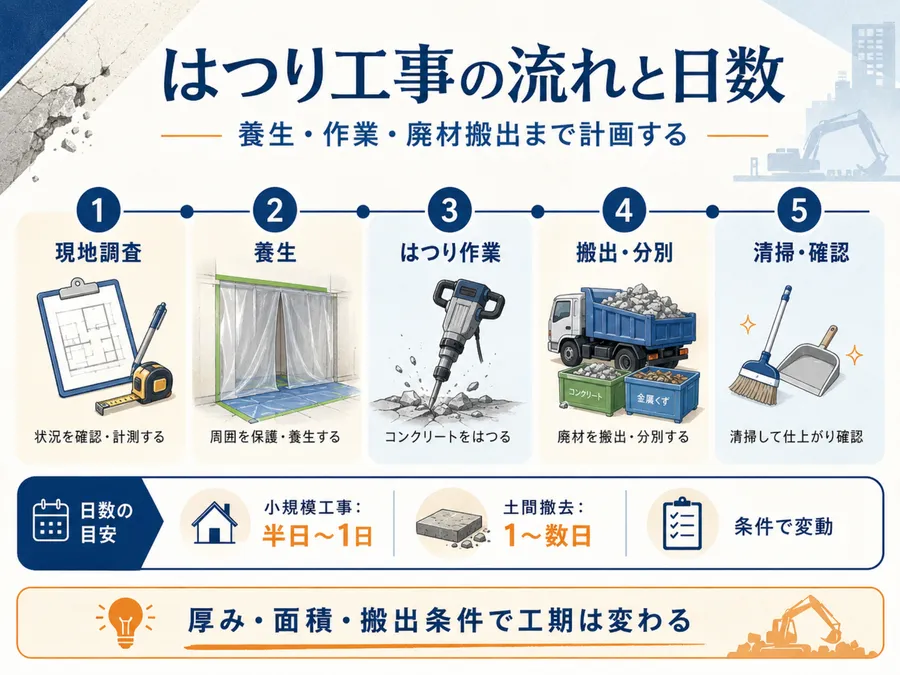 はつり工事の流れと日数