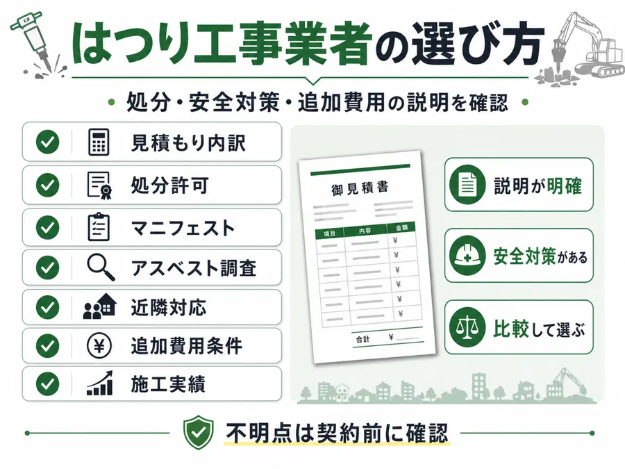 はつり工事業者の選び方