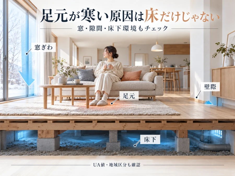 床下・窓・隙間風から足元の冷えの原因を確認