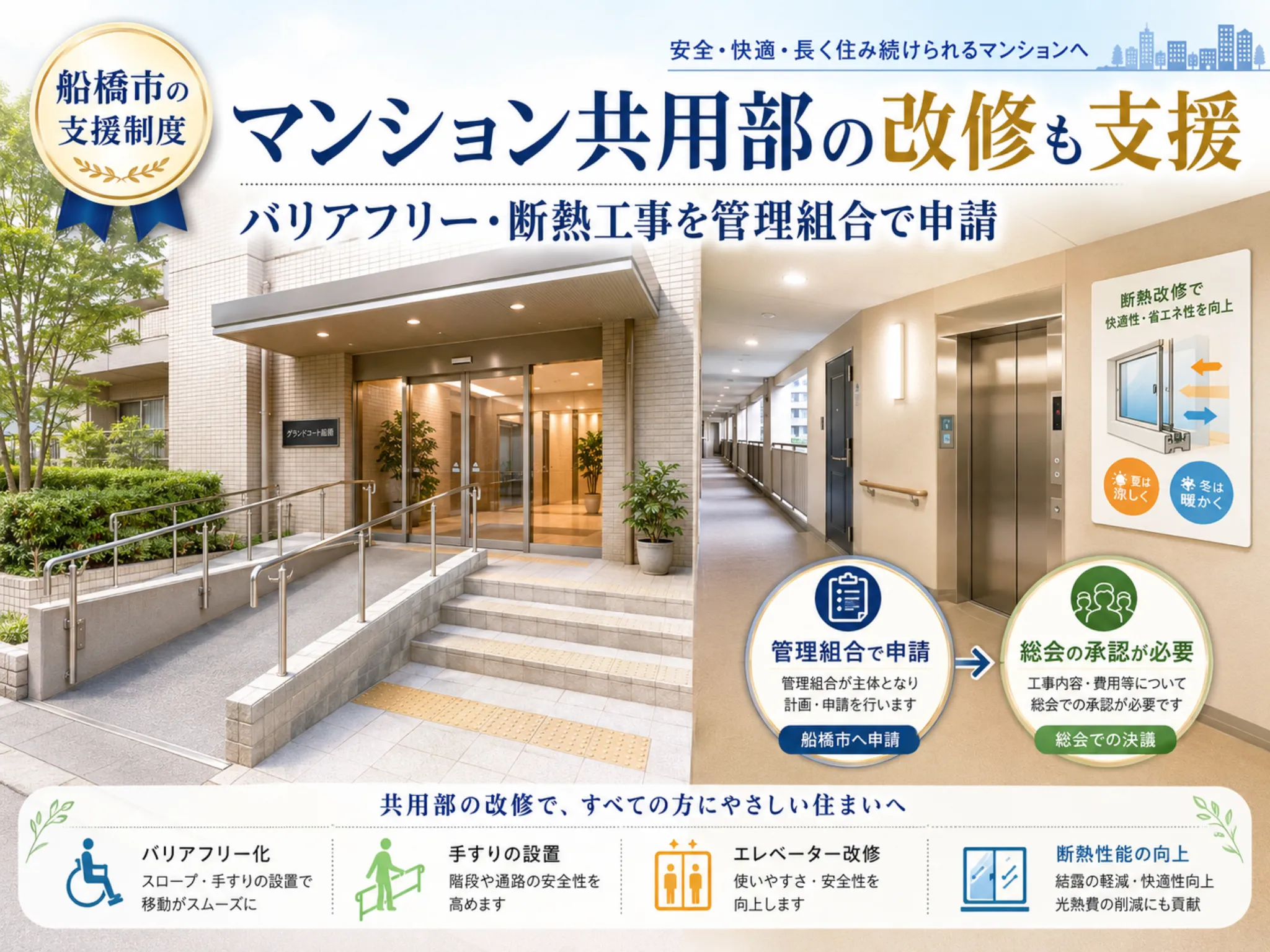 船橋市のマンション共用部改修支援