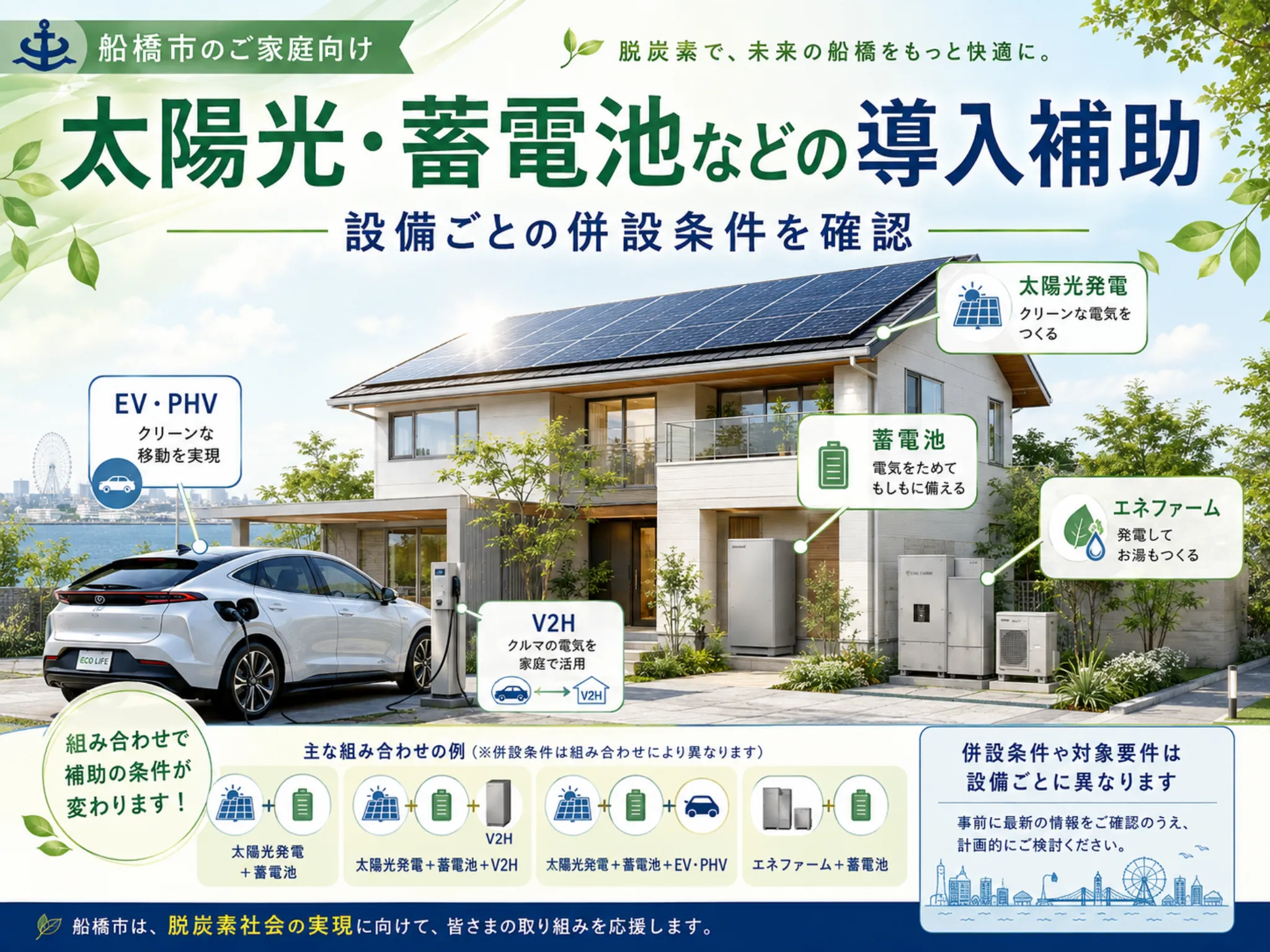 船橋市の太陽光・蓄電池などの導入補助