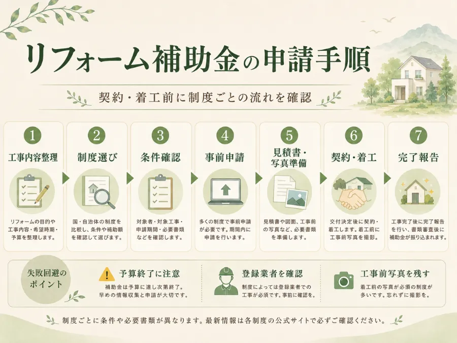 リフォーム補助金の申請手順