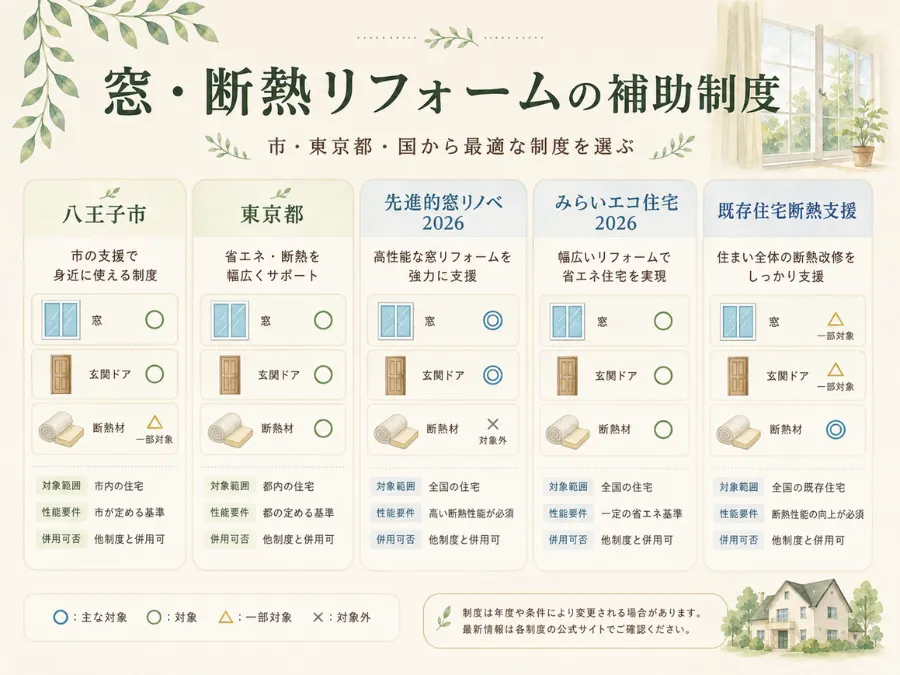 窓・断熱リフォームの補助制度