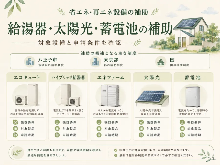 給湯器・太陽光・蓄電池の補助