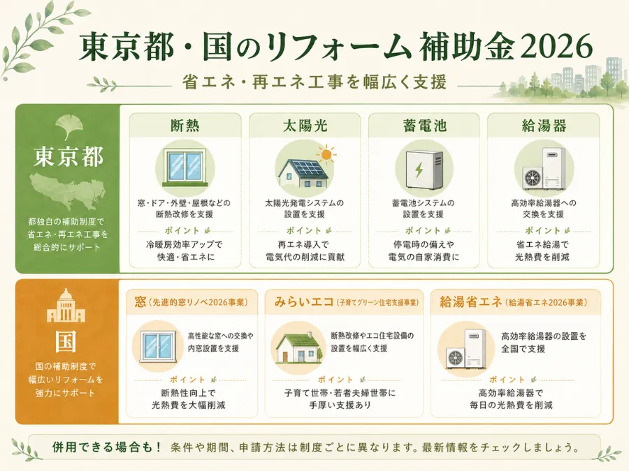 東京都・国のリフォーム補助金2026