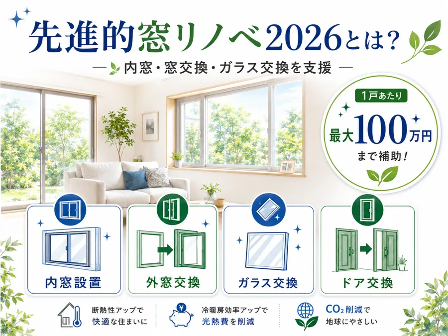 先進的窓リノベ2026の対象工事と補助上限