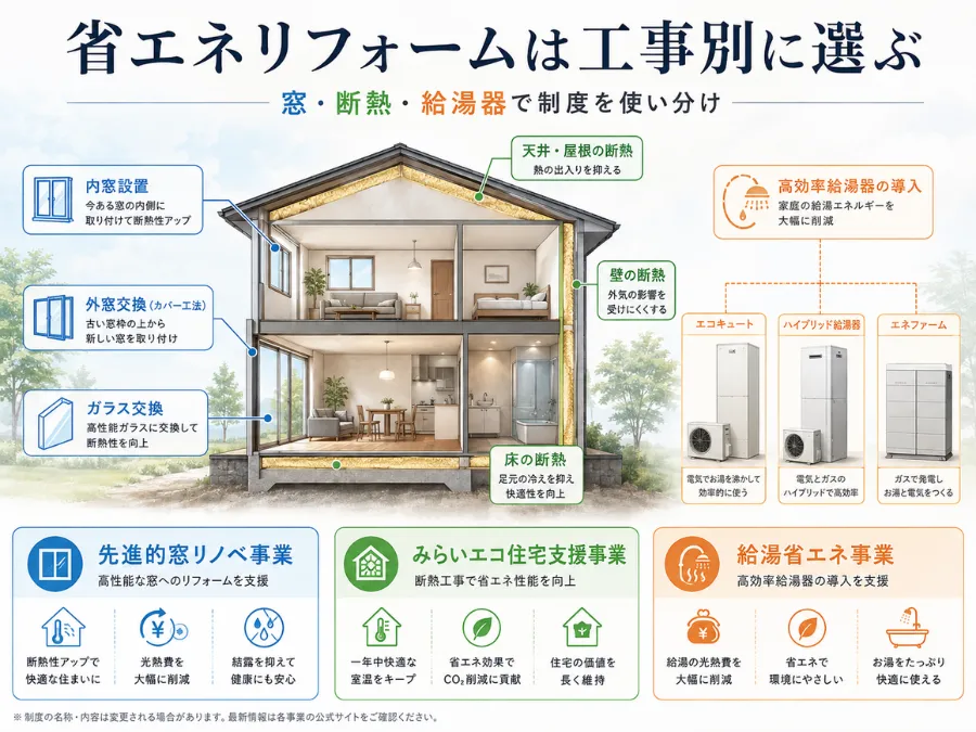 省エネリフォームは工事別に選ぶ
