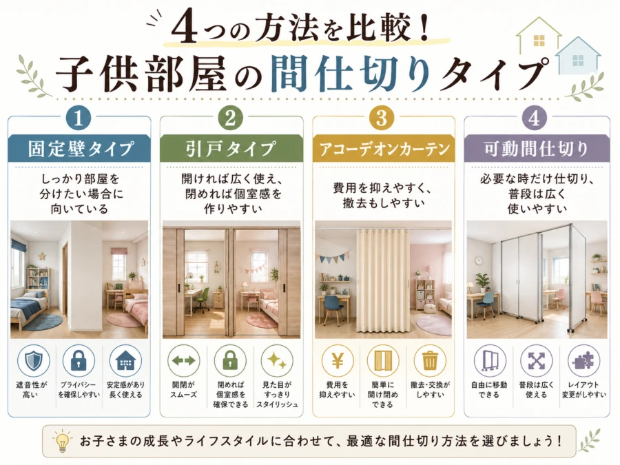 子供部屋の間仕切りの4つの方法