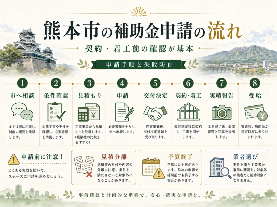 熊本市の補助金申請の流れ