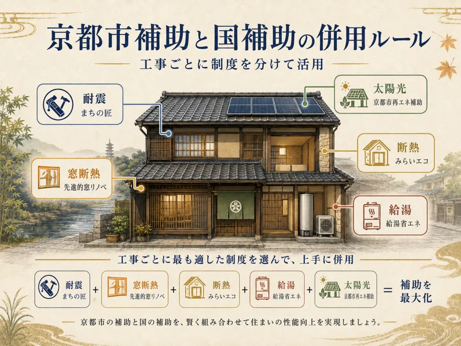 京都市の補助金と国の住宅省エネ2026キャンペーンの併用