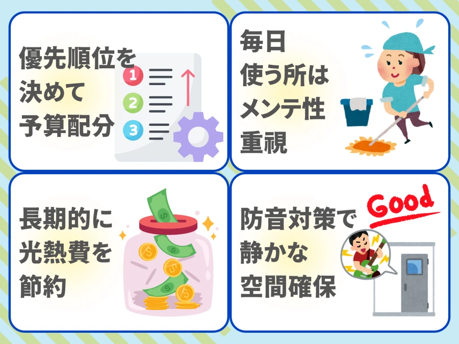 リビングリフォームの予算配分と断熱・防音対策