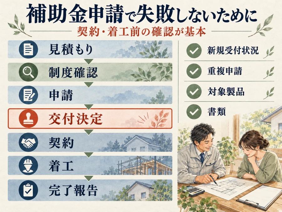 補助金申請前に確認したい見積もり・契約・着工の順序