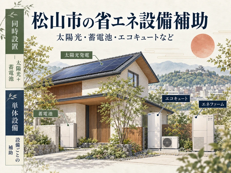 松山市の太陽光発電・蓄電池などの省エネ設備補助