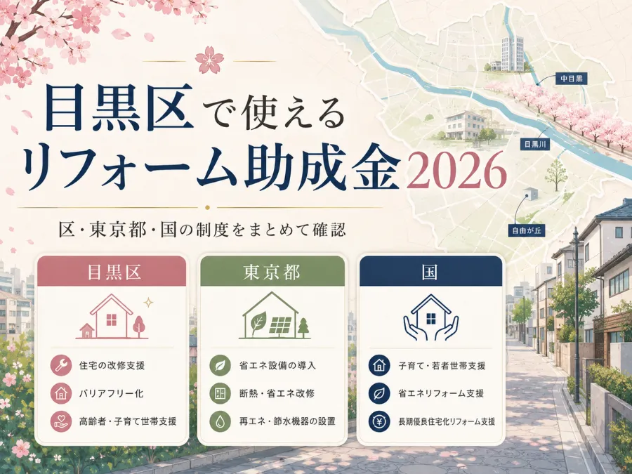 【2026年版】目黒区で使えるリフォーム助成金を徹底解説 対象工事・上限額・申請手順