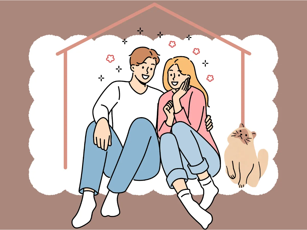 マイホームに住む若夫婦