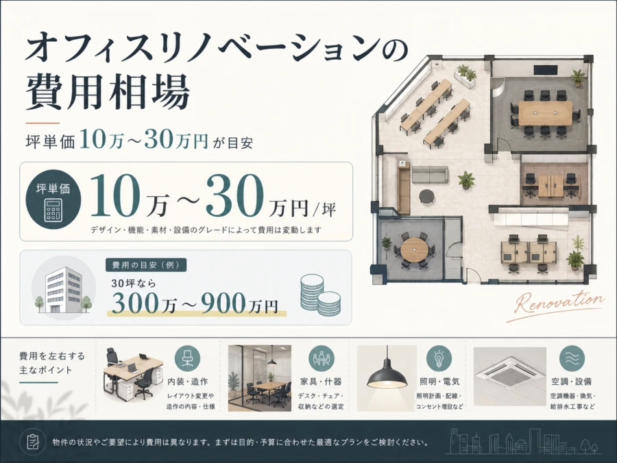 オフィスリノベーションの費用相場