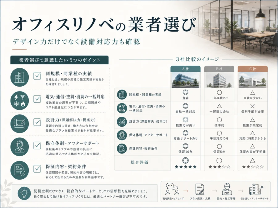 オフィスリノベーションの業者選び
