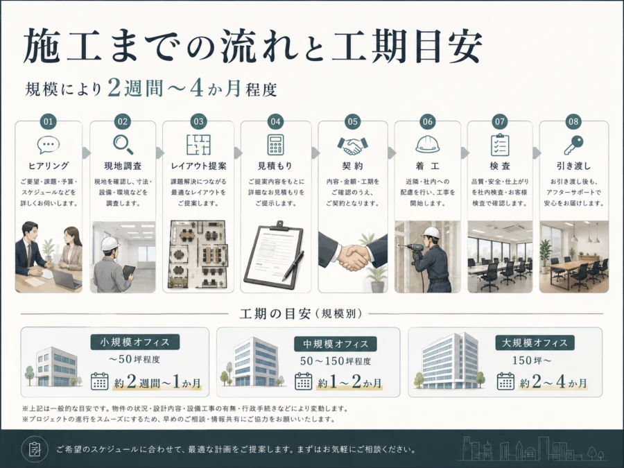 施工までの流れと工期目安