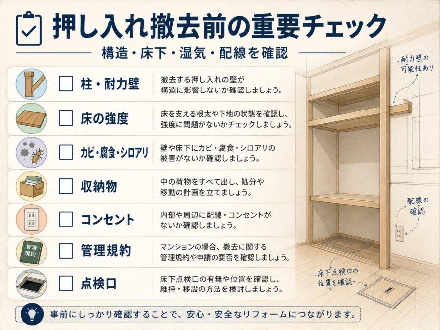 押し入れ撤去前の重要チェック