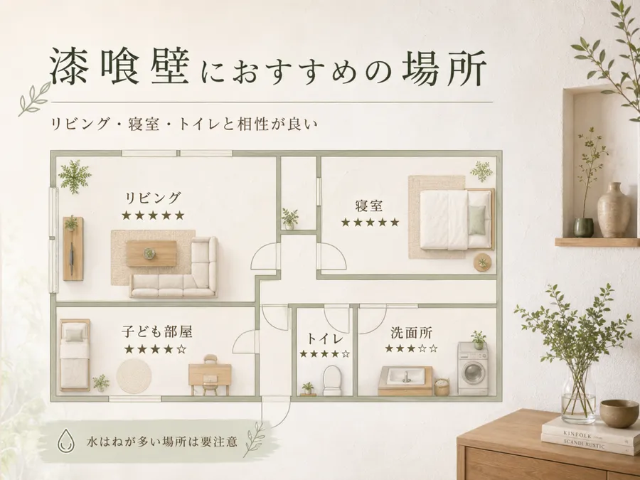 漆喰壁におすすめの施工場所