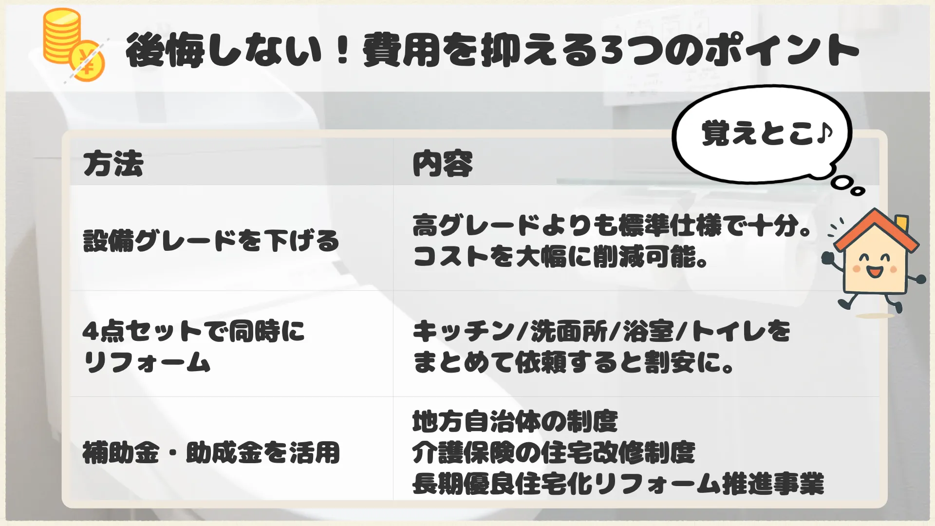 公開しない！費用を抑える３つのポイント