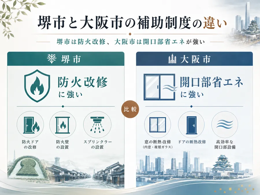 堺市と大阪市の補助制度の違い