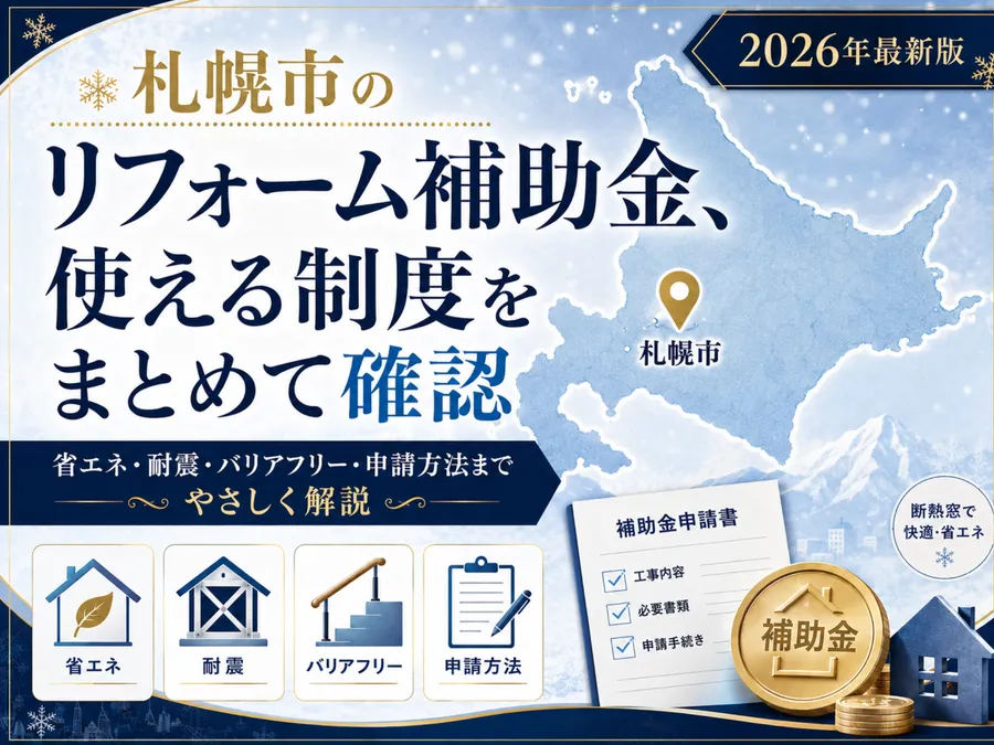 【2026年最新版】札幌市で使えるリフォーム補助金の種類と申請方法を徹底解説