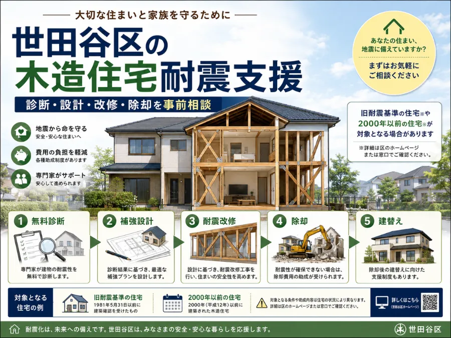 世田谷区の木造住宅耐震支援