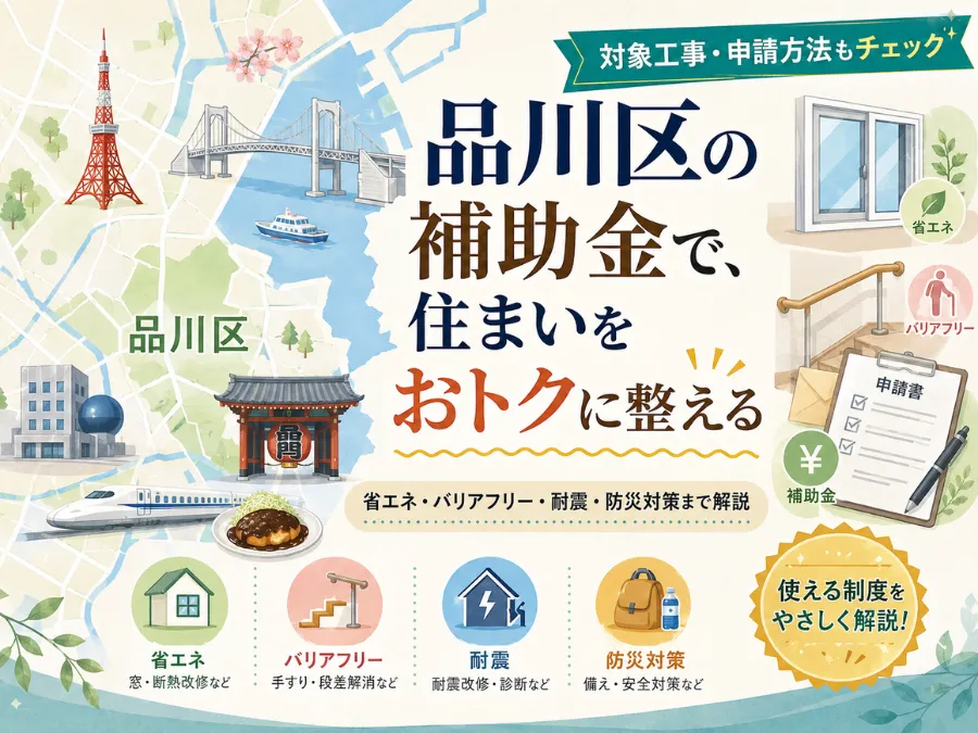 【最新】品川区で使えるリフォーム補助金まとめ｜制度内容や申請方法をわかりやすく解説