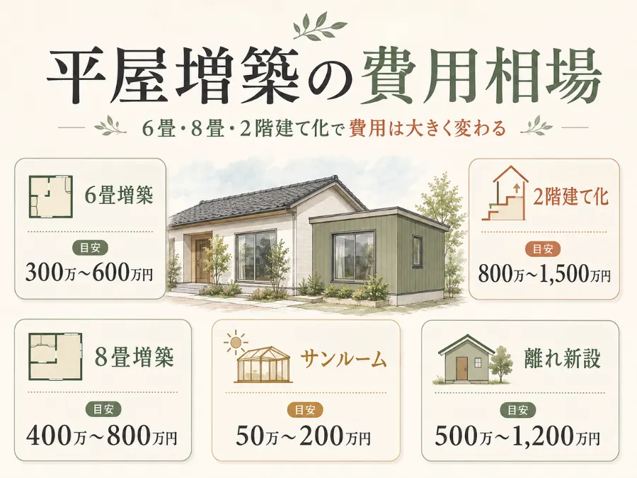 平屋増築の費用相場