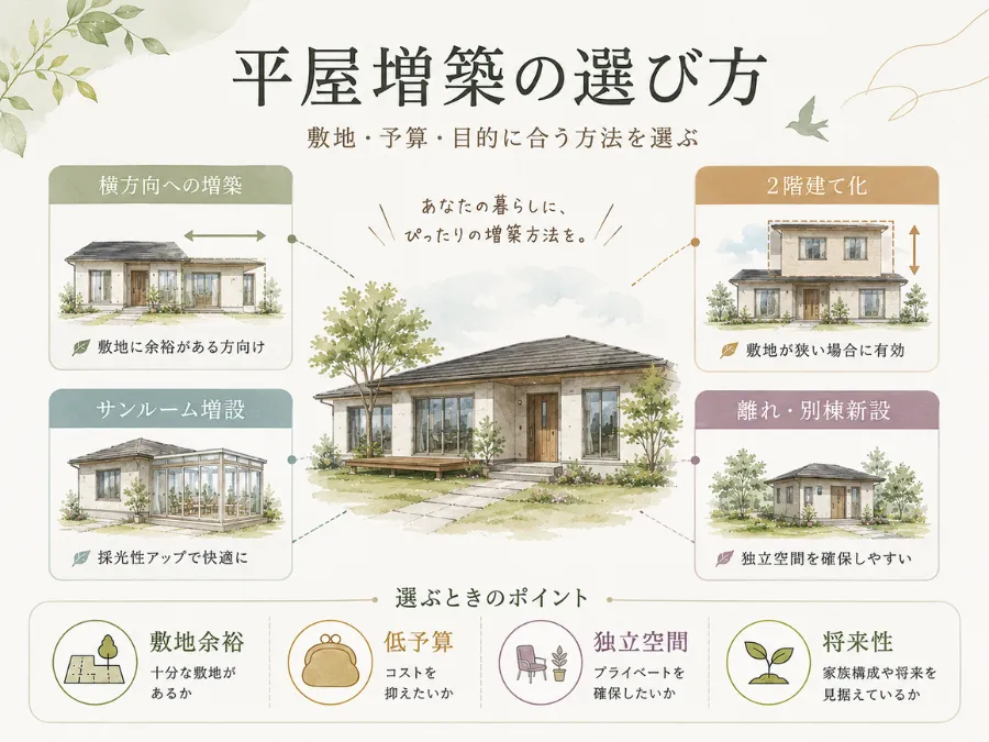 平屋増築の選び方