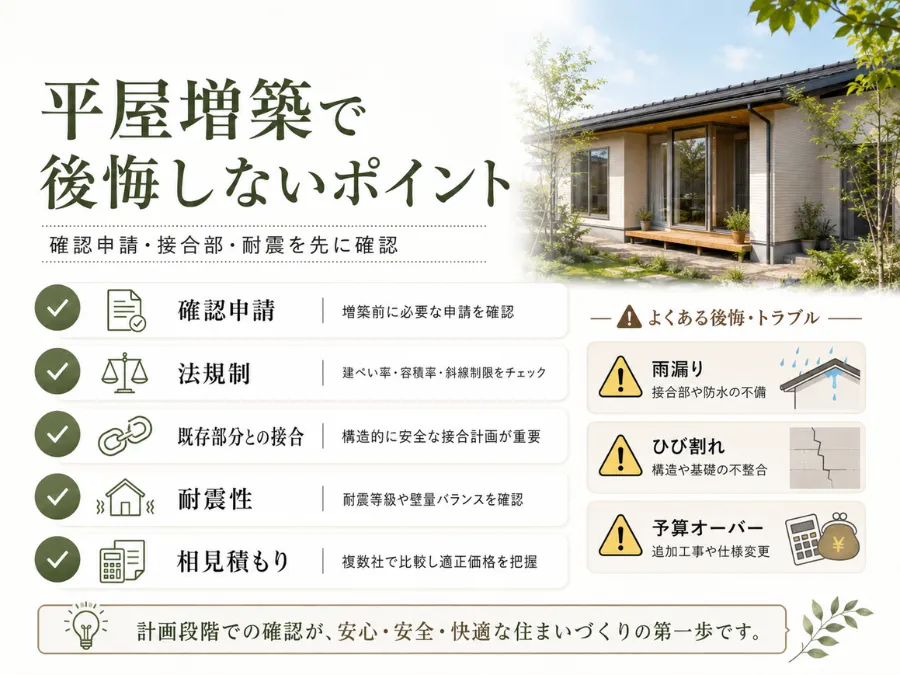 平屋増築で後悔しないポイント