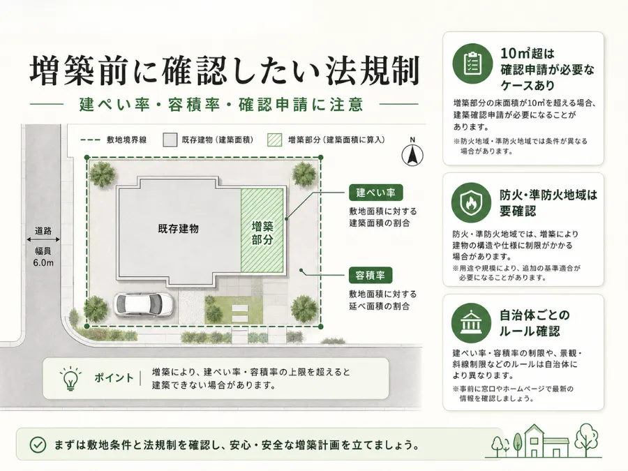 増築前に確認したい法規制