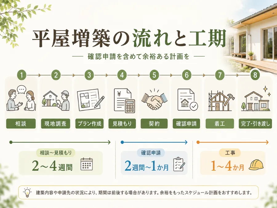 平屋増築の流れと工期