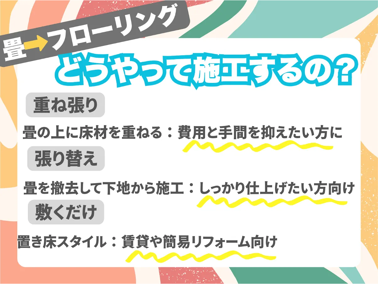 畳からフローリング、どうやって施工するの？