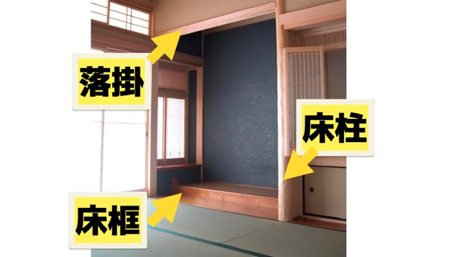 床柱、床框、落掛