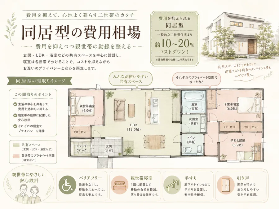 同居型二世帯住宅リフォームの費用相場と間取り